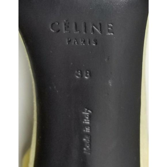 CELINE PARIS "ICONIC" RUNWAY "RARE YELLOW" SANDALS SHOES $895 I-38 US-7.5 7 1/2 - Picture 9 of 12